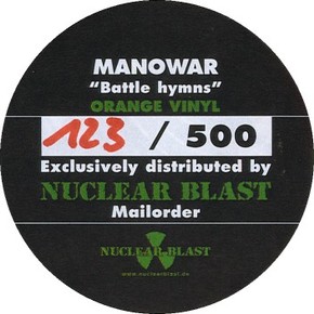 Manowar - Battle Hymns Sticker Details