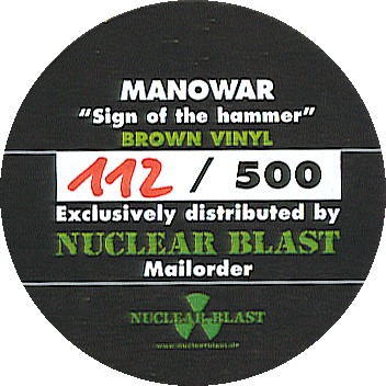 Manowar - Sign Of The Hammer Sticker - Detail